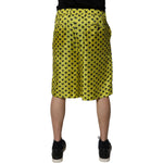 Dolce & Gabbana Green Silk Heart Print Bermuda Shorts