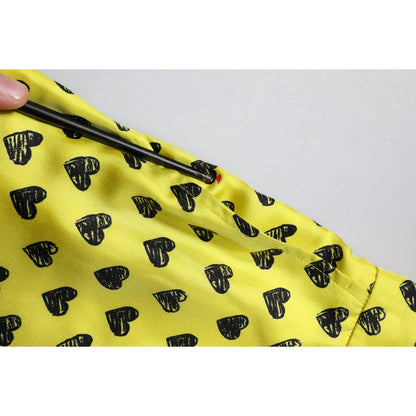 Dolce & Gabbana Green Silk Heart Print Bermuda Shorts