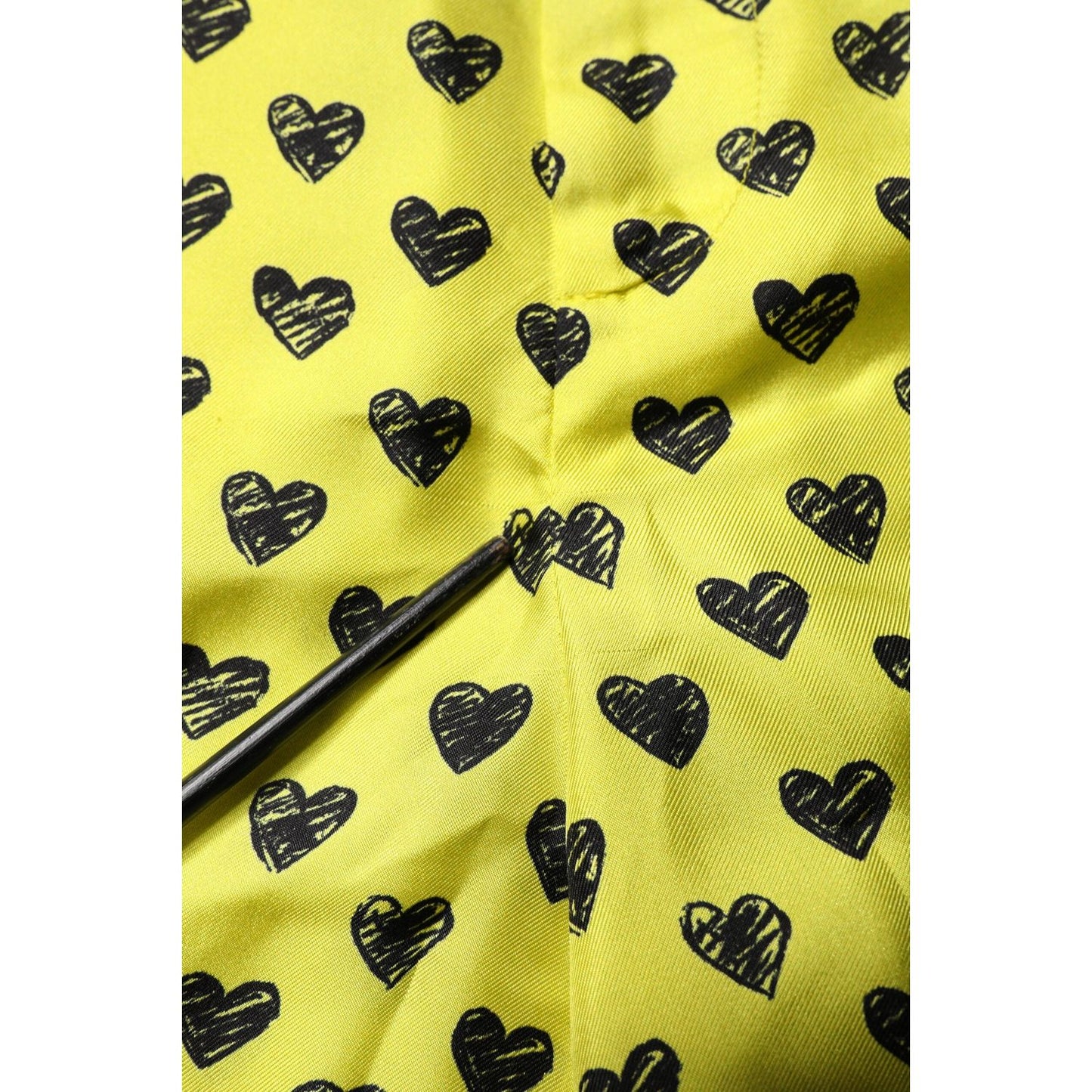 Dolce & Gabbana Green Silk Heart Print Bermuda Shorts