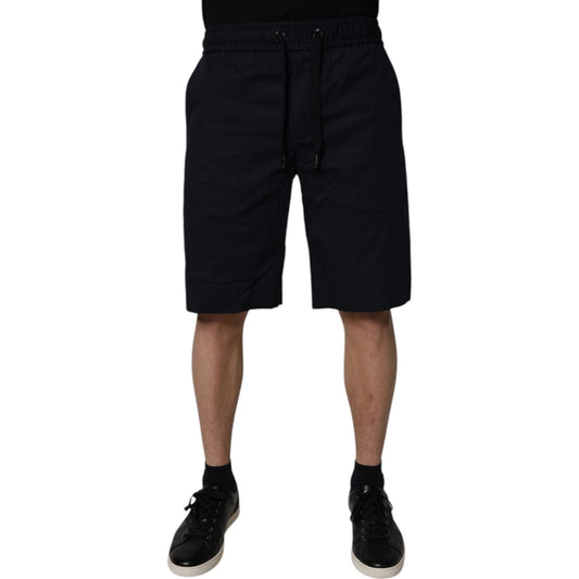 Dolce & Gabbana Black Cotton Sweatshorts Men Bermuda Shorts