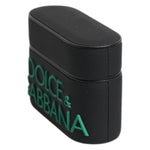 Dolce & Gabbana Black Orange Silicone Embossed Logo Airpods Case SMY10657