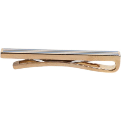 Dolce & Gabbana Gold Tone Brass Logo Branded Tie Clip Bar