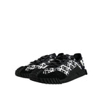 Dolce & Gabbana Black Logo Lace Up Low Top NS1 Sneakers Shoes MV7200-47