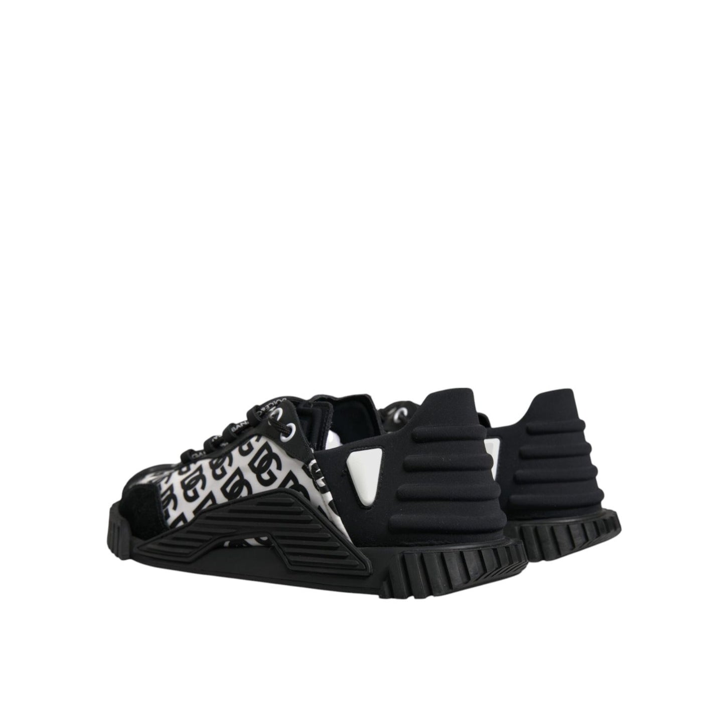Dolce & Gabbana Black Logo Lace Up Low Top NS1 Sneakers Shoes MV7200-47