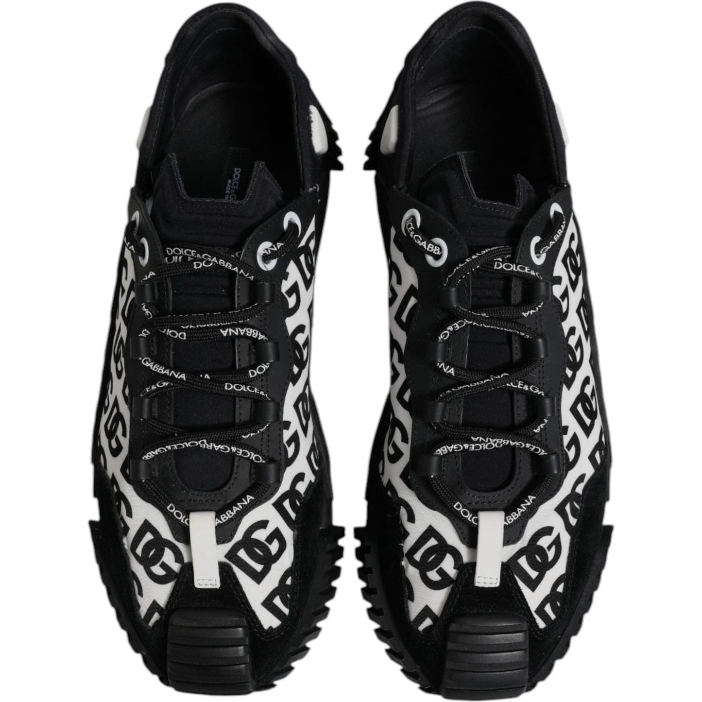 Dolce & Gabbana Black Logo Lace Up Low Top NS1 Sneakers Shoes MV7207-45