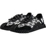 Dolce & Gabbana Black Logo Lace Up Low Top NS1 Sneakers Shoes MV7207-45