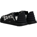 Dolce & Gabbana Black Logo Lace Up Low Top NS1 Sneakers Shoes MV7207-45