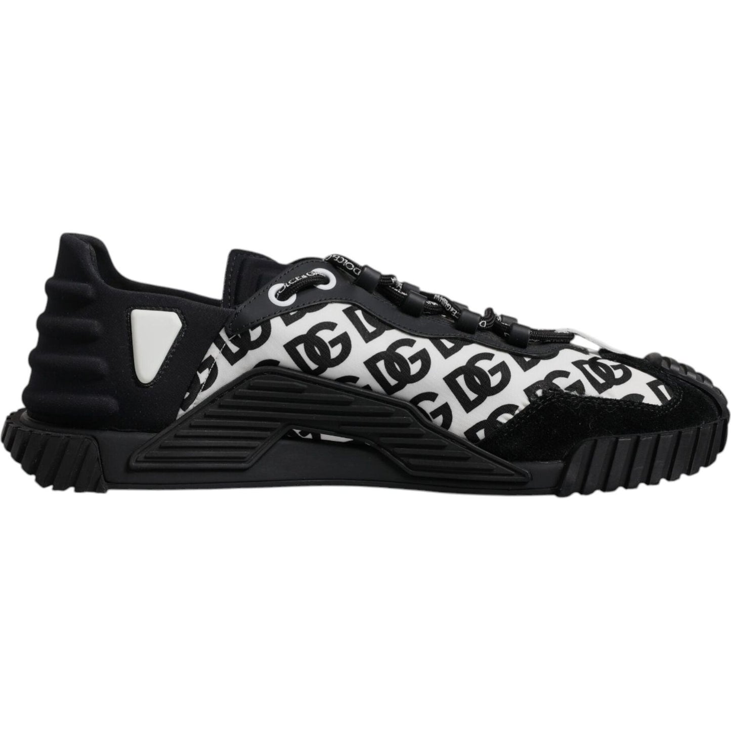 Dolce & Gabbana Black Logo Lace Up Low Top NS1 Sneakers Shoes MV7207-45