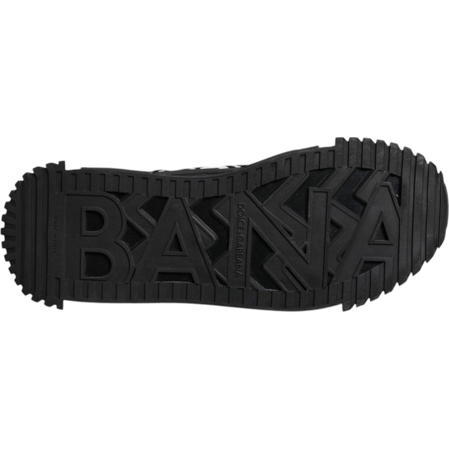 Dolce & Gabbana Black Logo Lace Up Low Top NS1 Sneakers Shoes MV7207-45