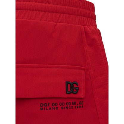 Dolce & Gabbana Red Polyamide Athletic Pants
