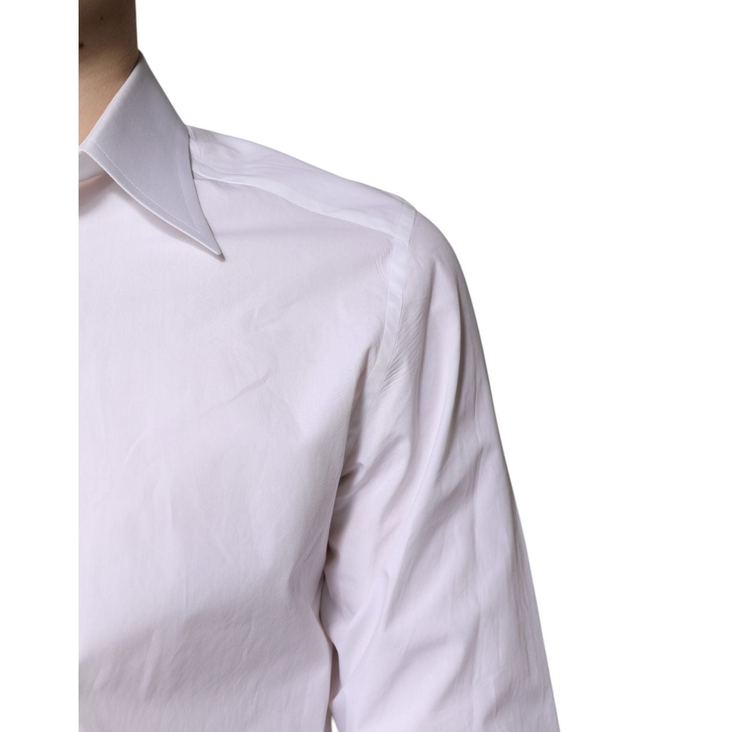 Dolce & Gabbana White Cotton GOLD Dress Formal Shirt