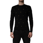 Dolce & Gabbana Black Pineapple Crew Neck Pullover Sweater