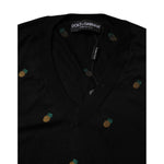 Dolce & Gabbana Black Pineapple Crew Neck Pullover Sweater