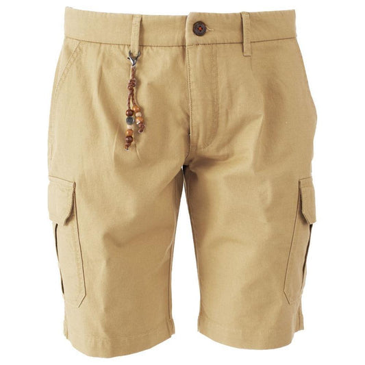 Yes Zee Beige Cotton Short YE-15235-W29