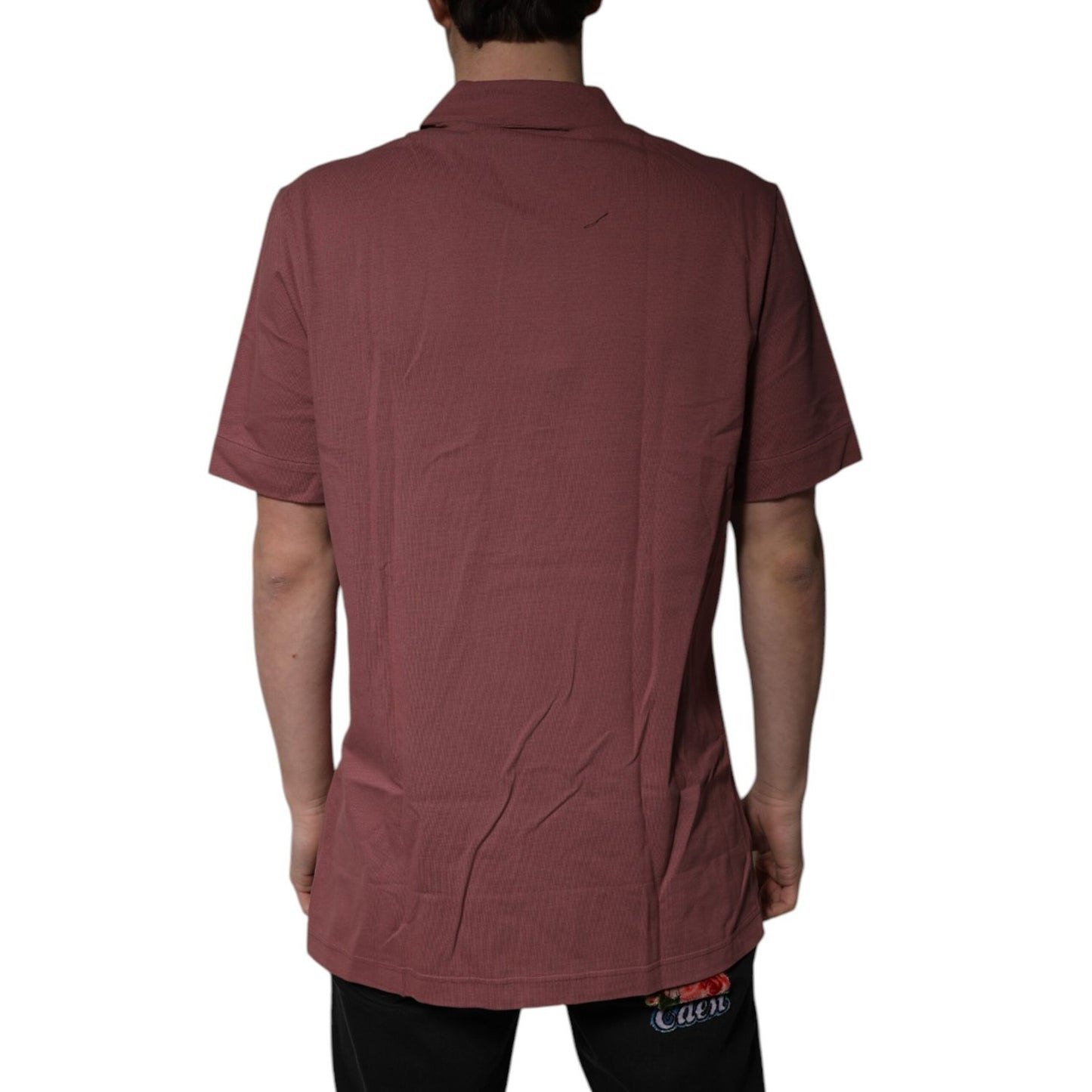 Dolce & Gabbana Dark Pink Button Down Casual Polo Men Shirt