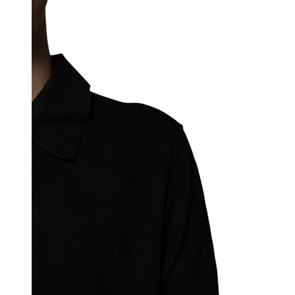 Dolce & Gabbana Black Silk Collared Polo T-shirt