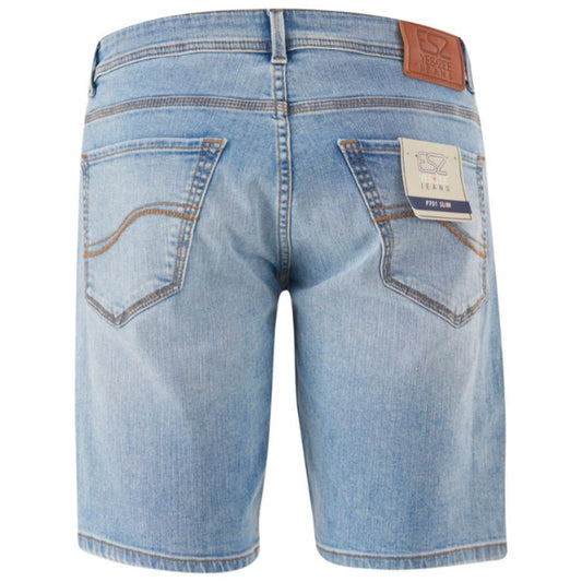 Yes Zee Light Blue Cotton Men Bermuda Short