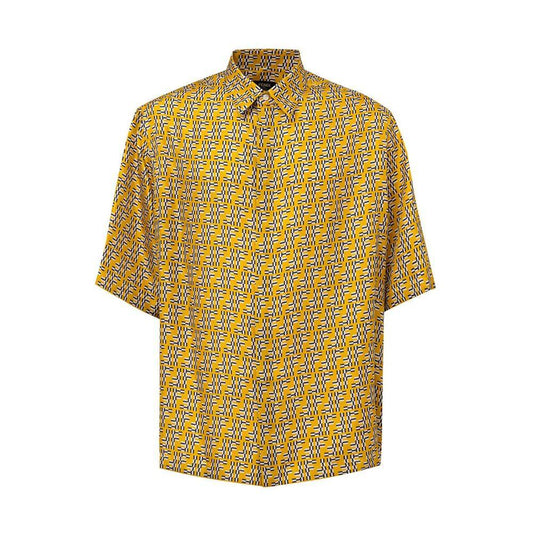 Fendi Yellow Silk Shortsleeve