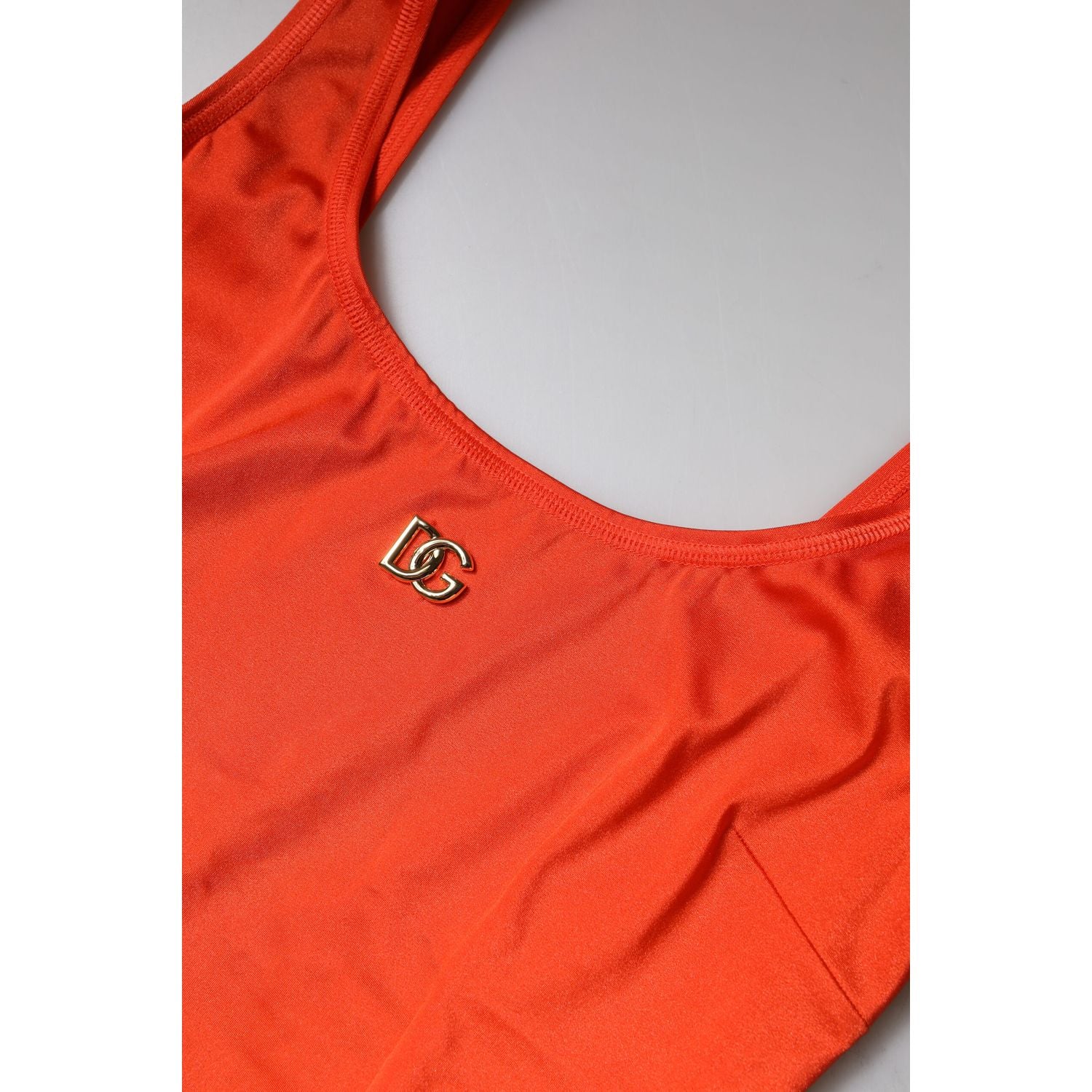 Dolce & Gabbana Orange Sleeveless Bodycon Jumpsuit Dress