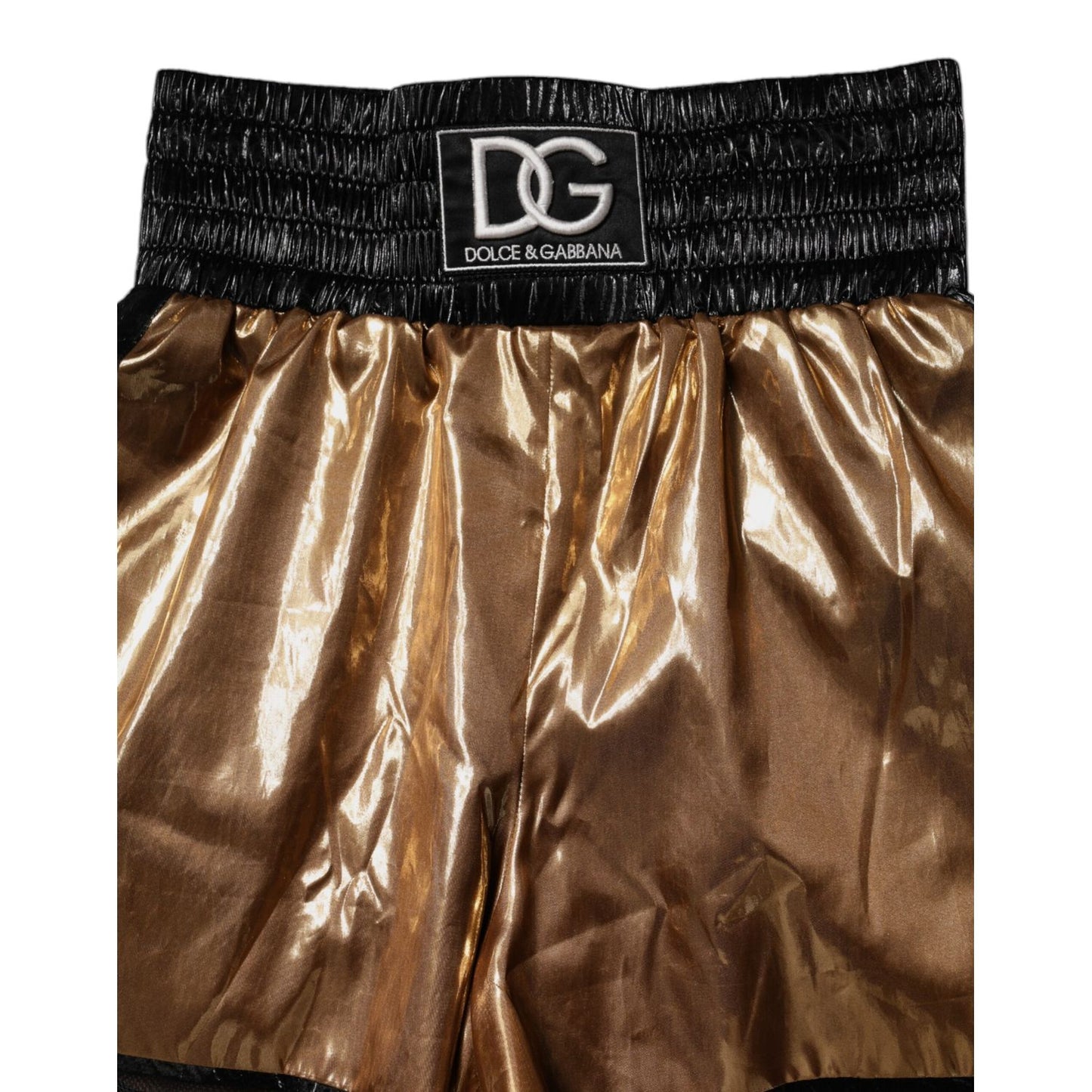 Dolce & Gabbana Metallic Gold High Waist Women Hotpants Short