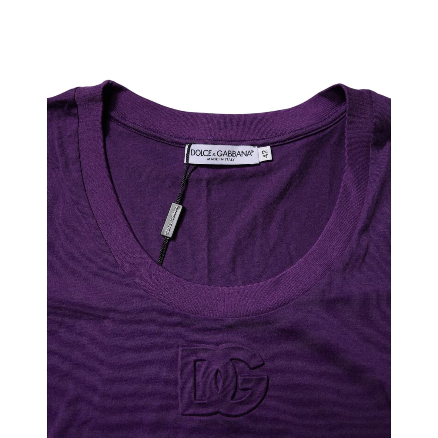 Dolce & Gabbana Violet Cotton Crewneck Short Sleeves T-shirt