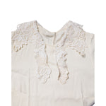 Dolce & Gabbana Cream Floral Lace Long Sleeves Blouse Top