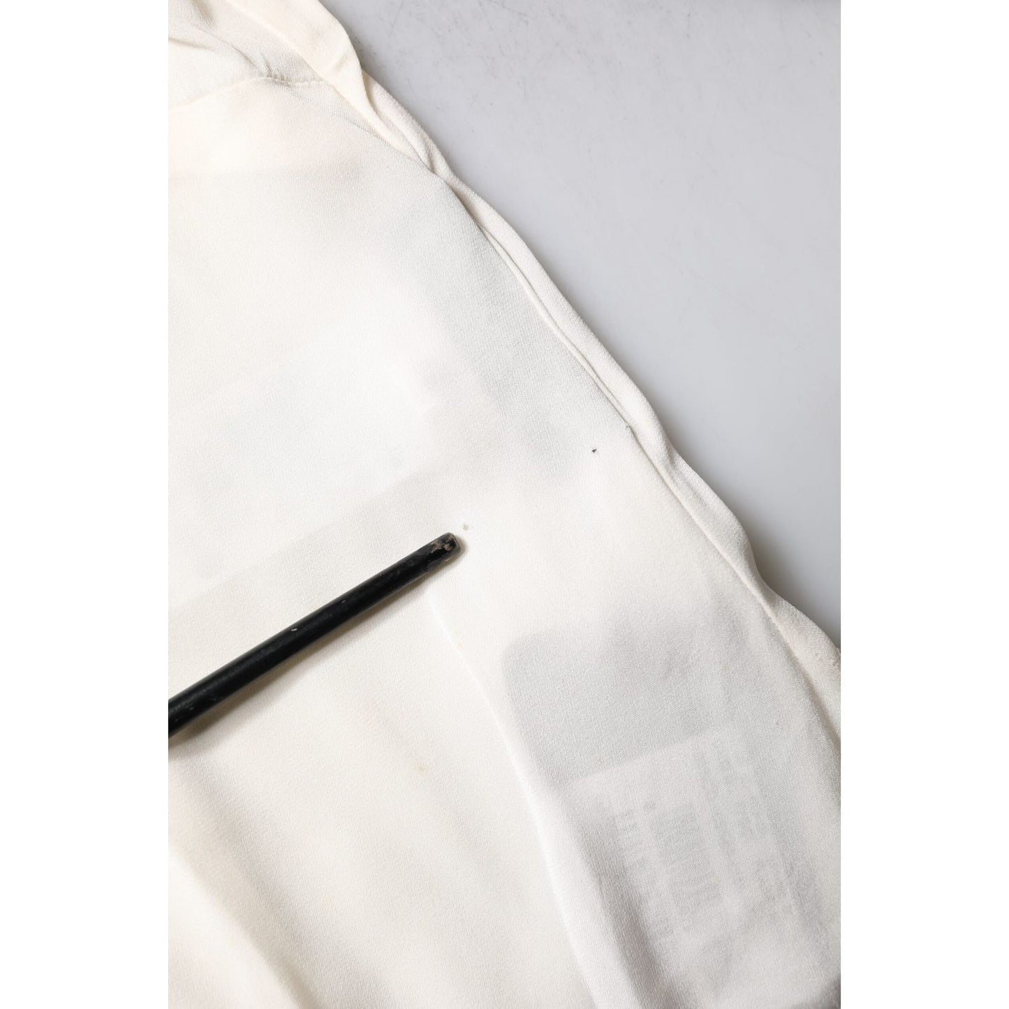 Dolce & Gabbana Cream Floral Lace Long Sleeves Blouse Top