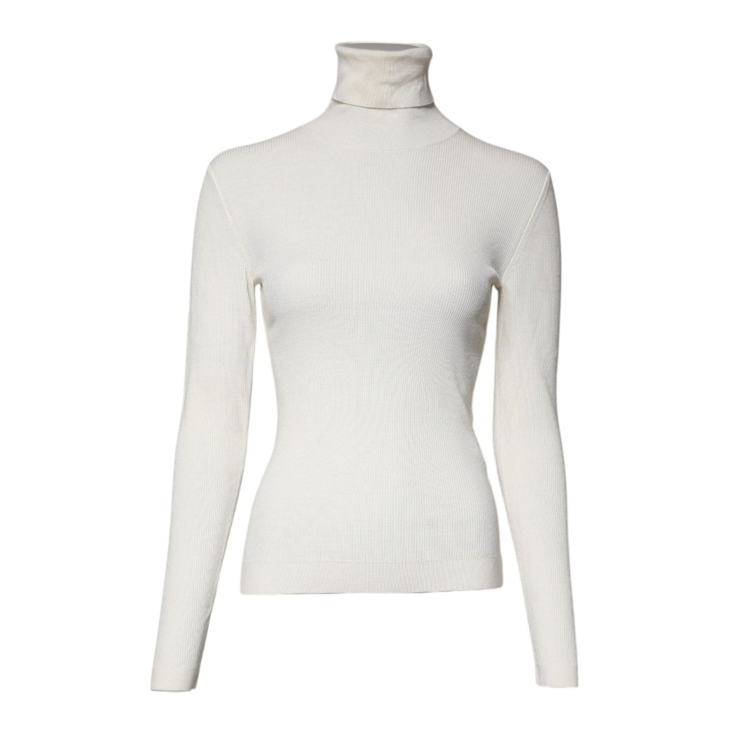 Dolce & Gabbana Cream Long Sleeves Turtleneck Slim Sweater