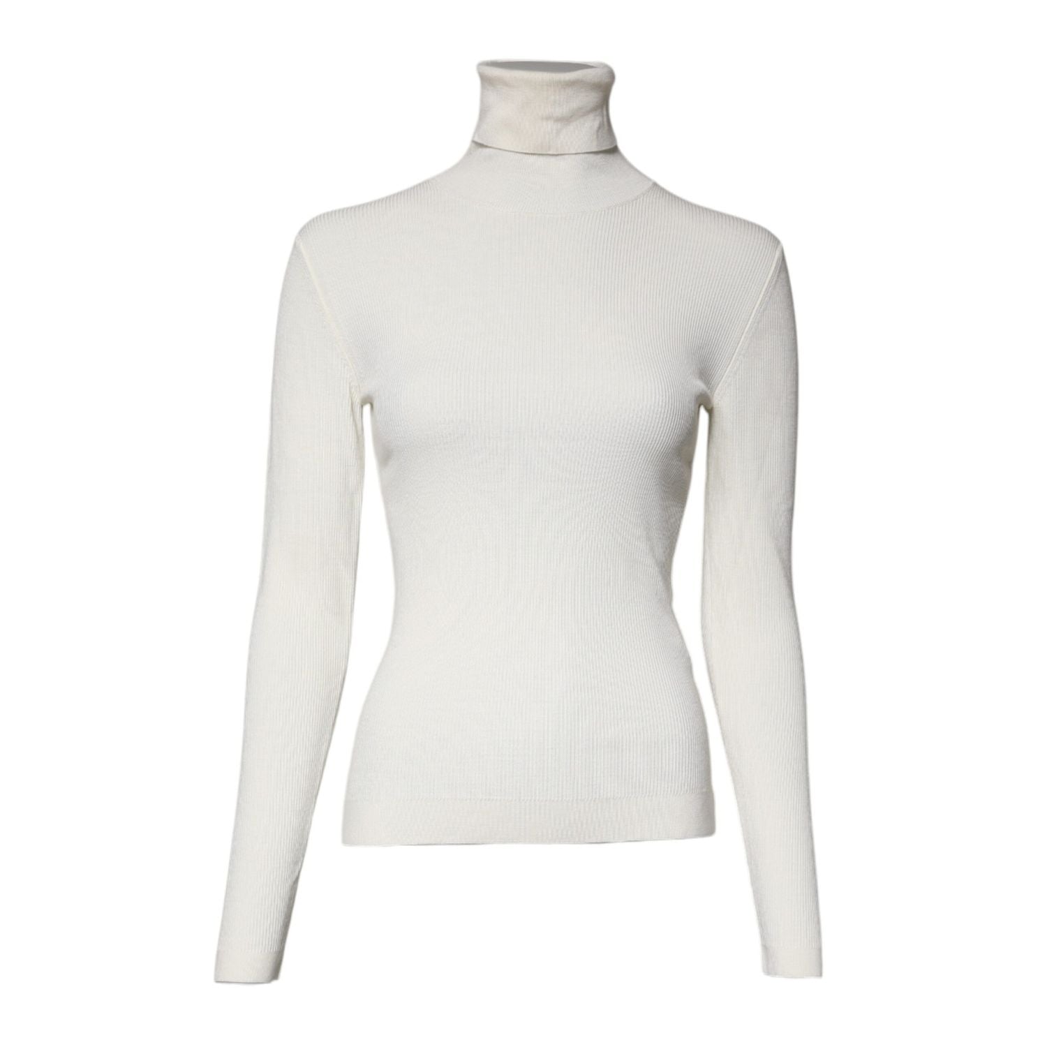 Dolce & Gabbana Cream Long Sleeves Turtleneck Slim Sweater