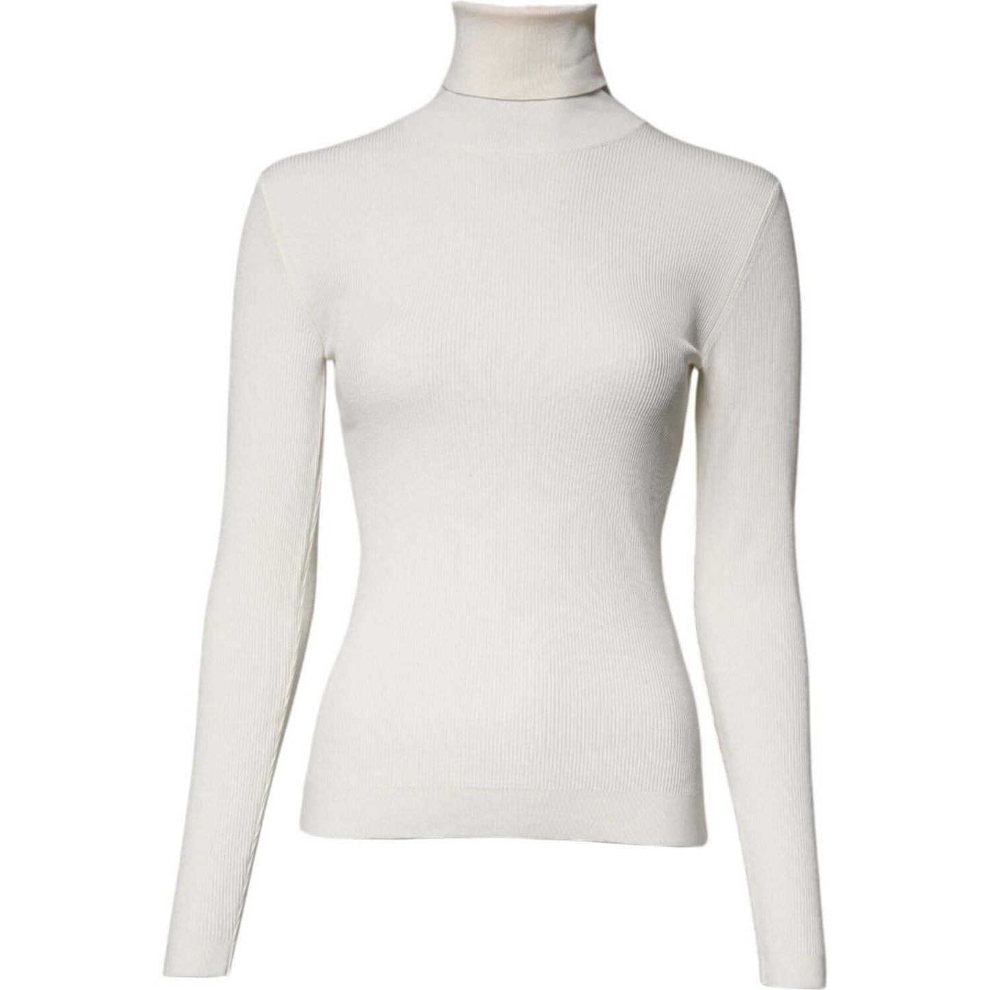 Dolce & Gabbana Cream Long Sleeves Turtleneck Slim Sweater
