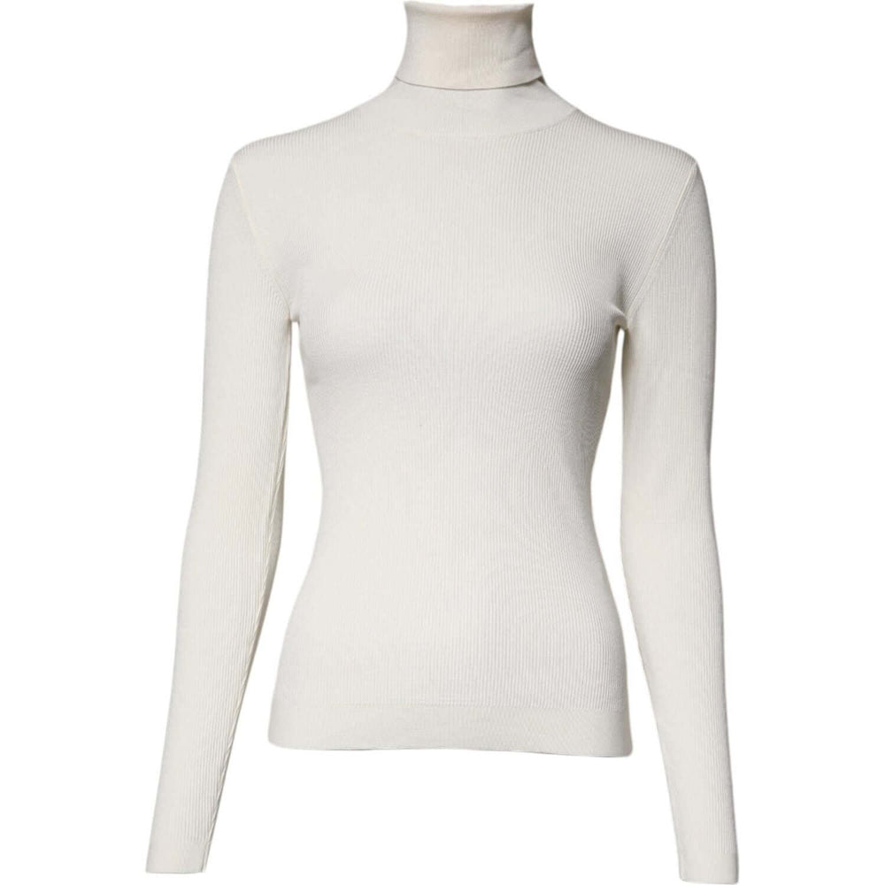 Dolce & Gabbana Cream Long Sleeves Turtleneck Slim Sweater
