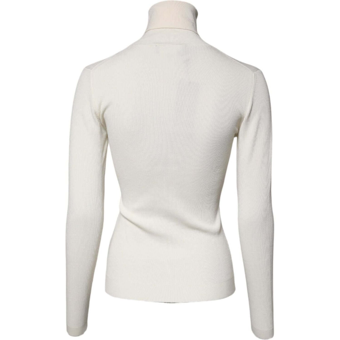 Dolce & Gabbana Cream Long Sleeves Turtleneck Slim Sweater