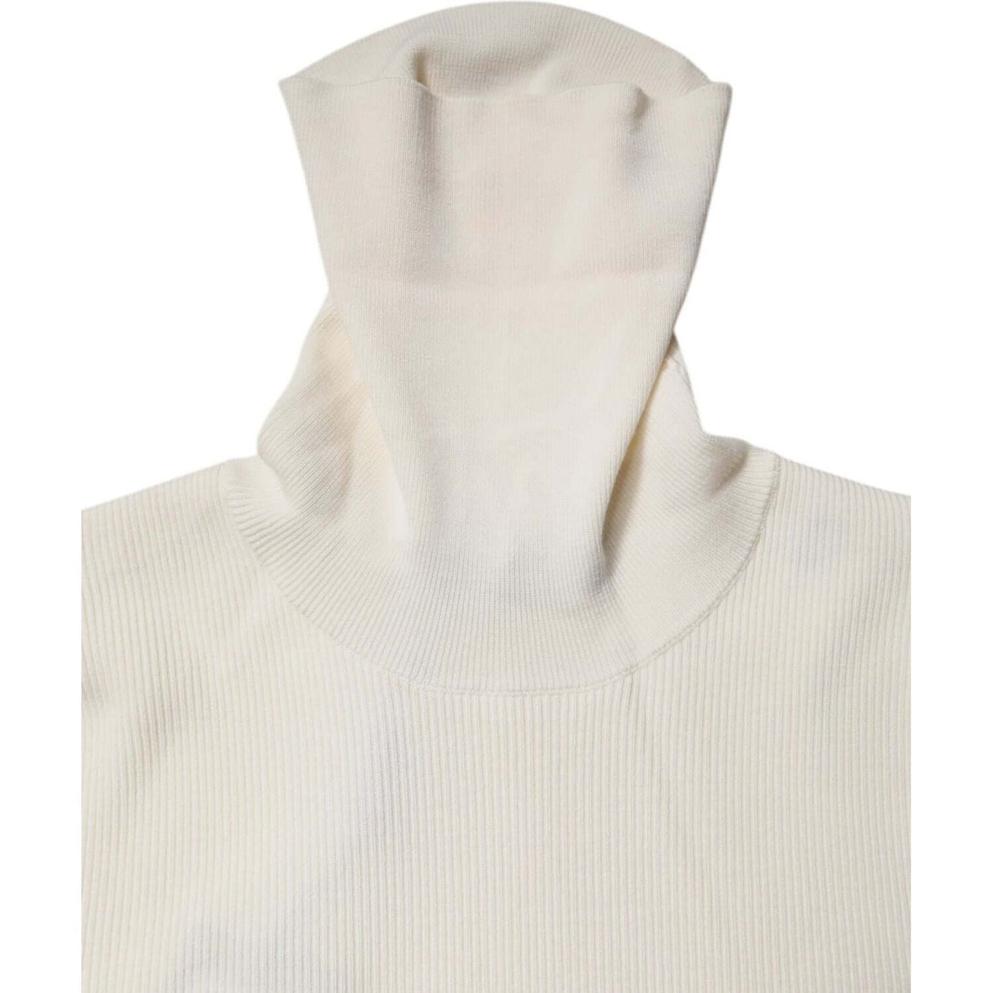 Dolce & Gabbana Cream Long Sleeves Turtleneck Slim Sweater