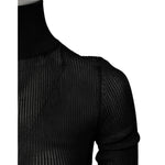 Dolce & Gabbana Black Knit Long Sleeves Turtleneck Slim Top