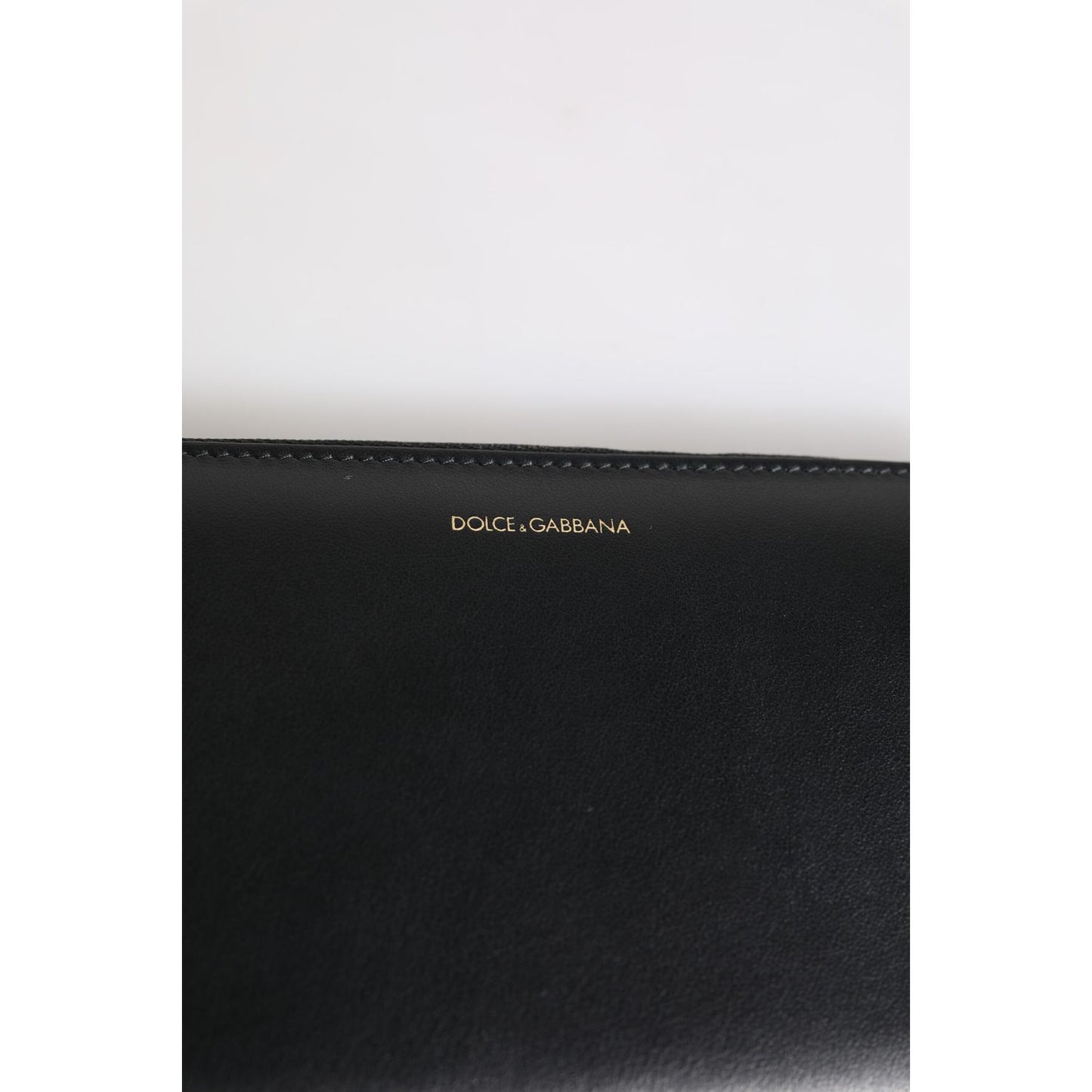 Dolce & Gabbana Black Blue Exotic Leather Embossed Continental Wallet