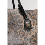Dolce & Gabbana Brown Leopard BEATRICE Leather Logo Plaque Tote Bag