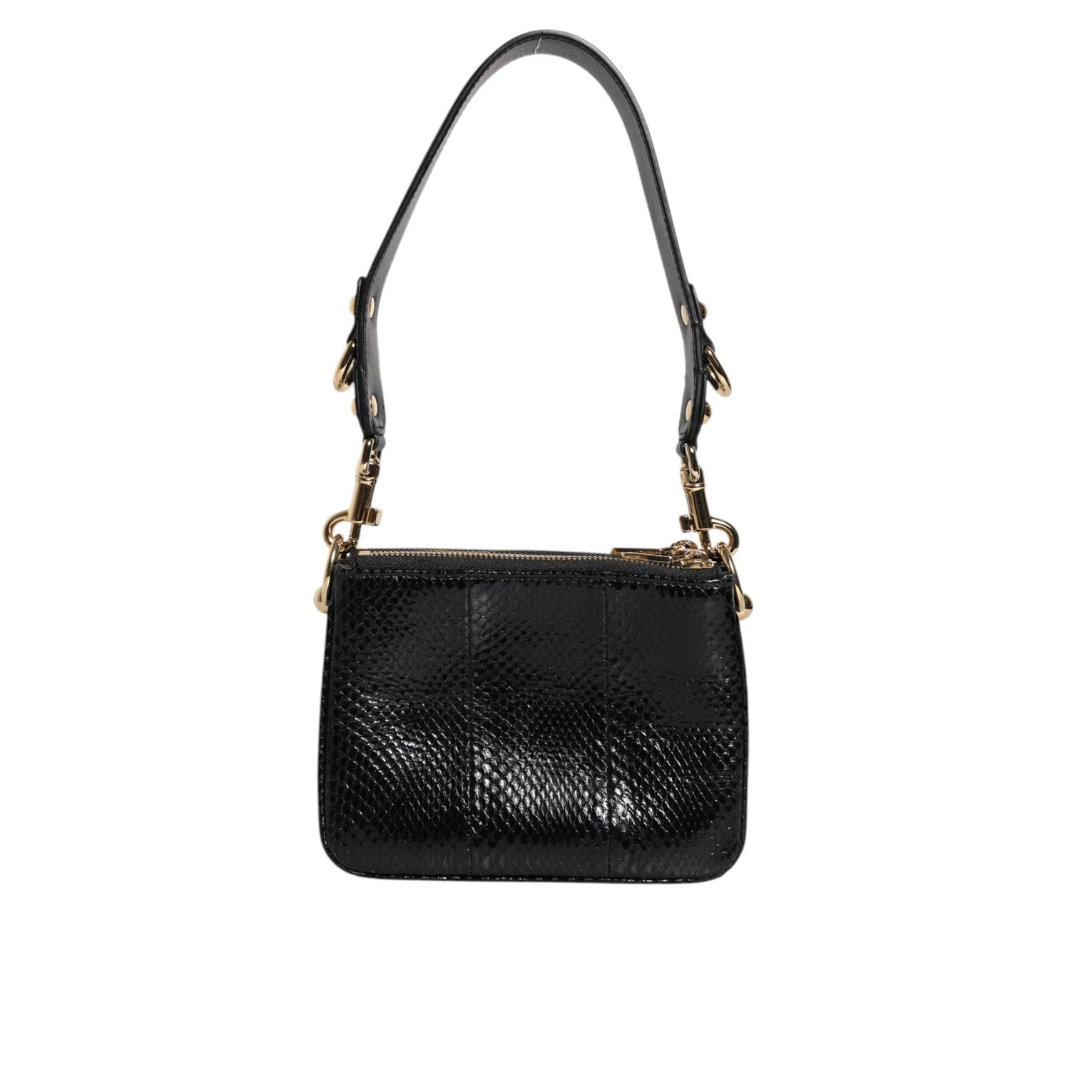 Dolce & Gabbana Black Exotic Leather Shoulder Sling Clutch Bag