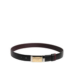 Dolce & Gabbana Black Brown Leather Metal Buckle Reversible Belt BEL9254-90