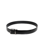Dolce & Gabbana Black Shiny Leather Silver Metal Buckle Belt BEL9282-85
