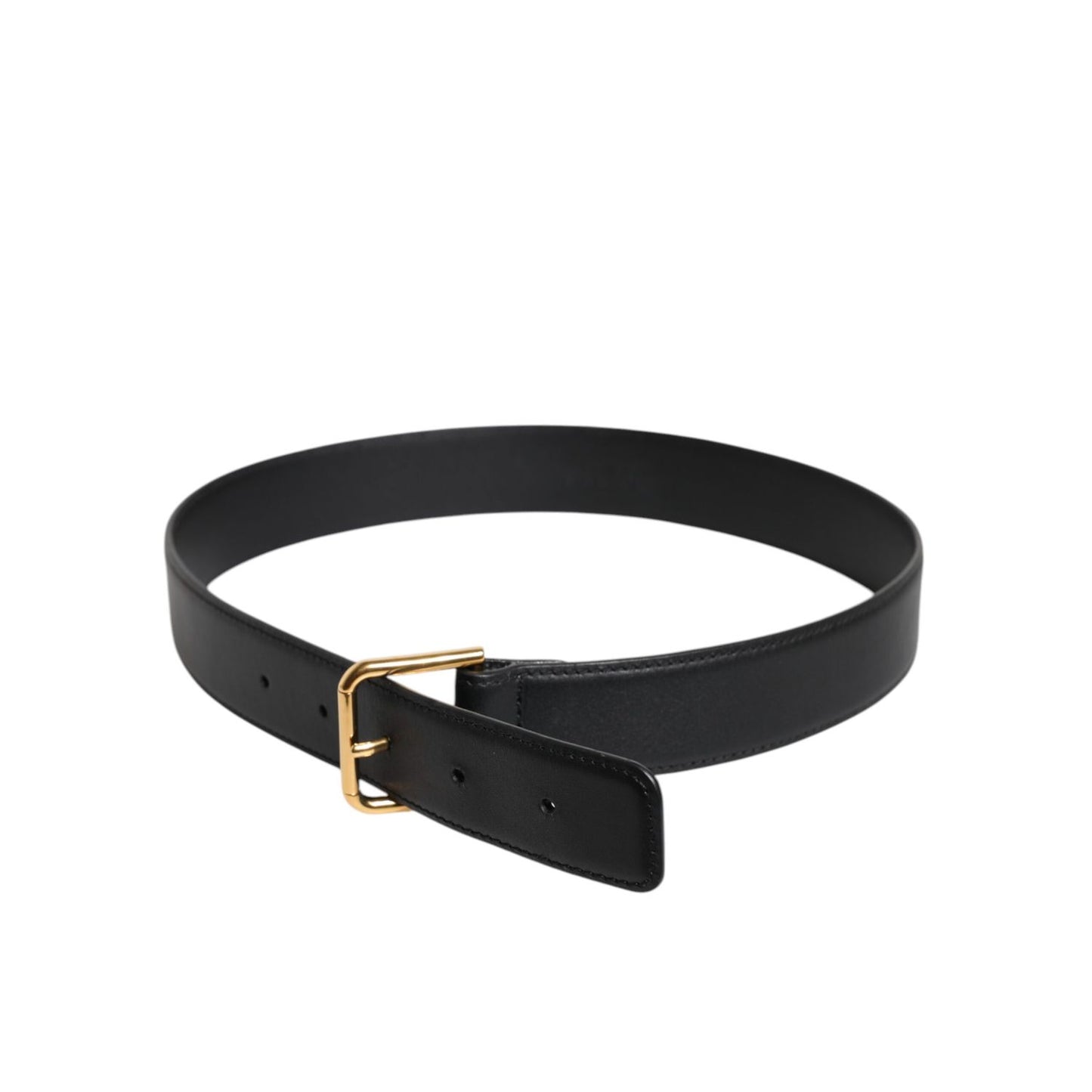 Dolce & Gabbana Black Leather Metal Buckle Classic Belt BEL9301-70
