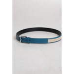 Dolce & Gabbana Blue Beige Leather Weaved Metal Buckle Belt BEL9305-90