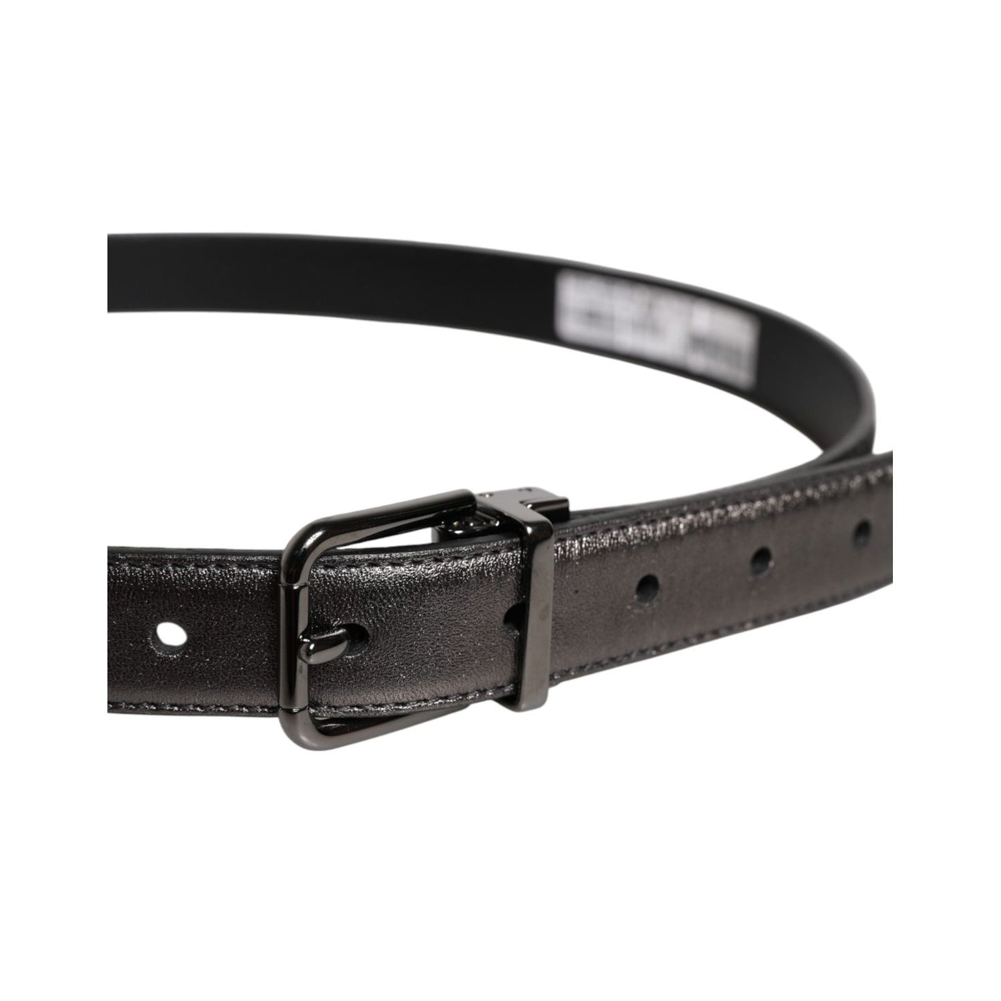 Dolce & Gabbana Black Leather Classic Metal Logo Buckle Belt