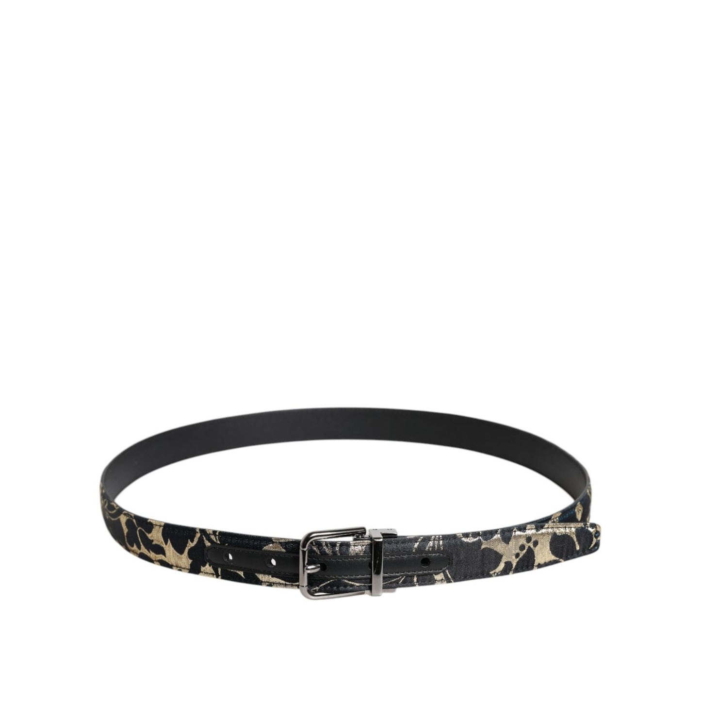 Dolce & Gabbana Multicolor Jacquard Leather Logo Buckle Belt BEL9316-90