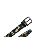 Dolce & Gabbana Multicolor Jacquard Leather Logo Buckle Belt BEL9316-90