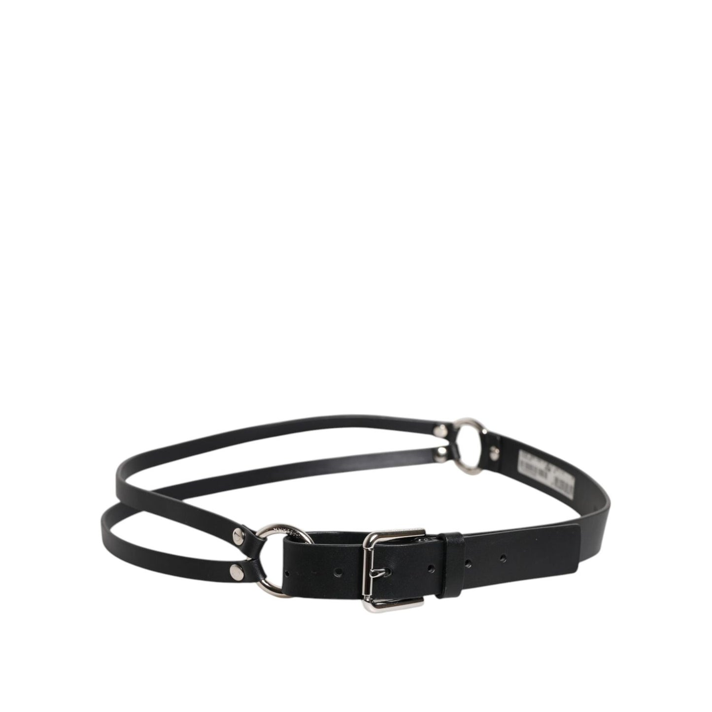 Dolce & Gabbana Black Leather Classic Metal Logo Buckle Belt