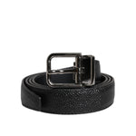 Dolce & Gabbana Black Calf Leather Classic Metal Buckle Belt BEL9350-85