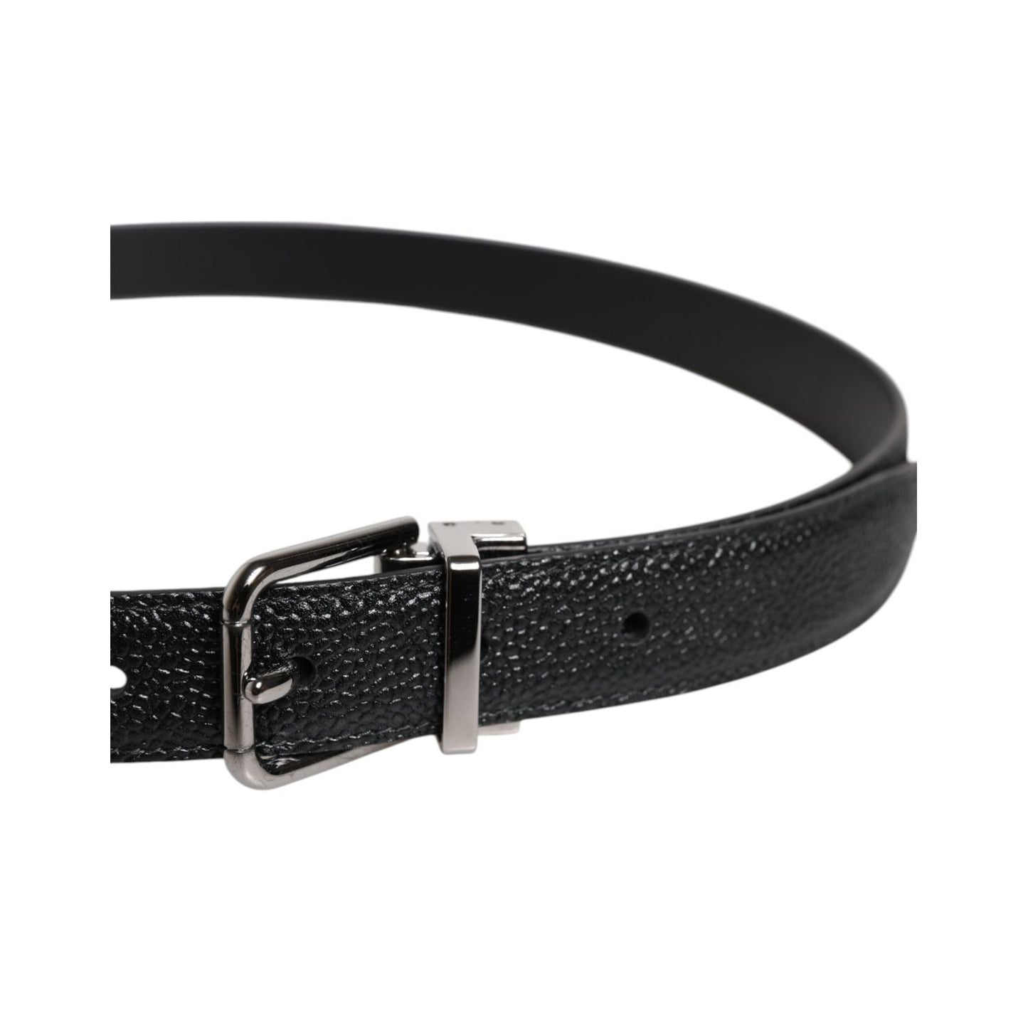 Dolce & Gabbana Black Calf Leather Classic Metal Buckle Belt BEL9350-85