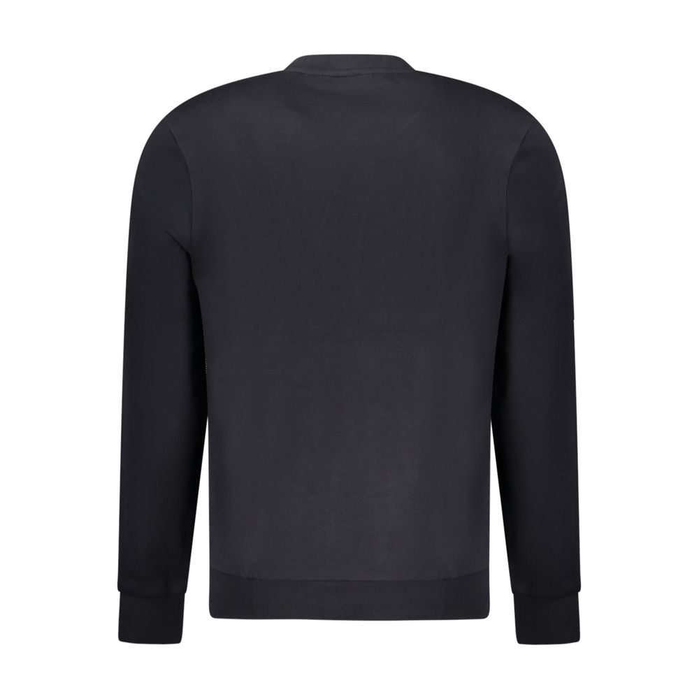 Napapijri Black Cotton Men Sweater back view showing sleek design and crew neck style, perfect for casual and high-street fashion.