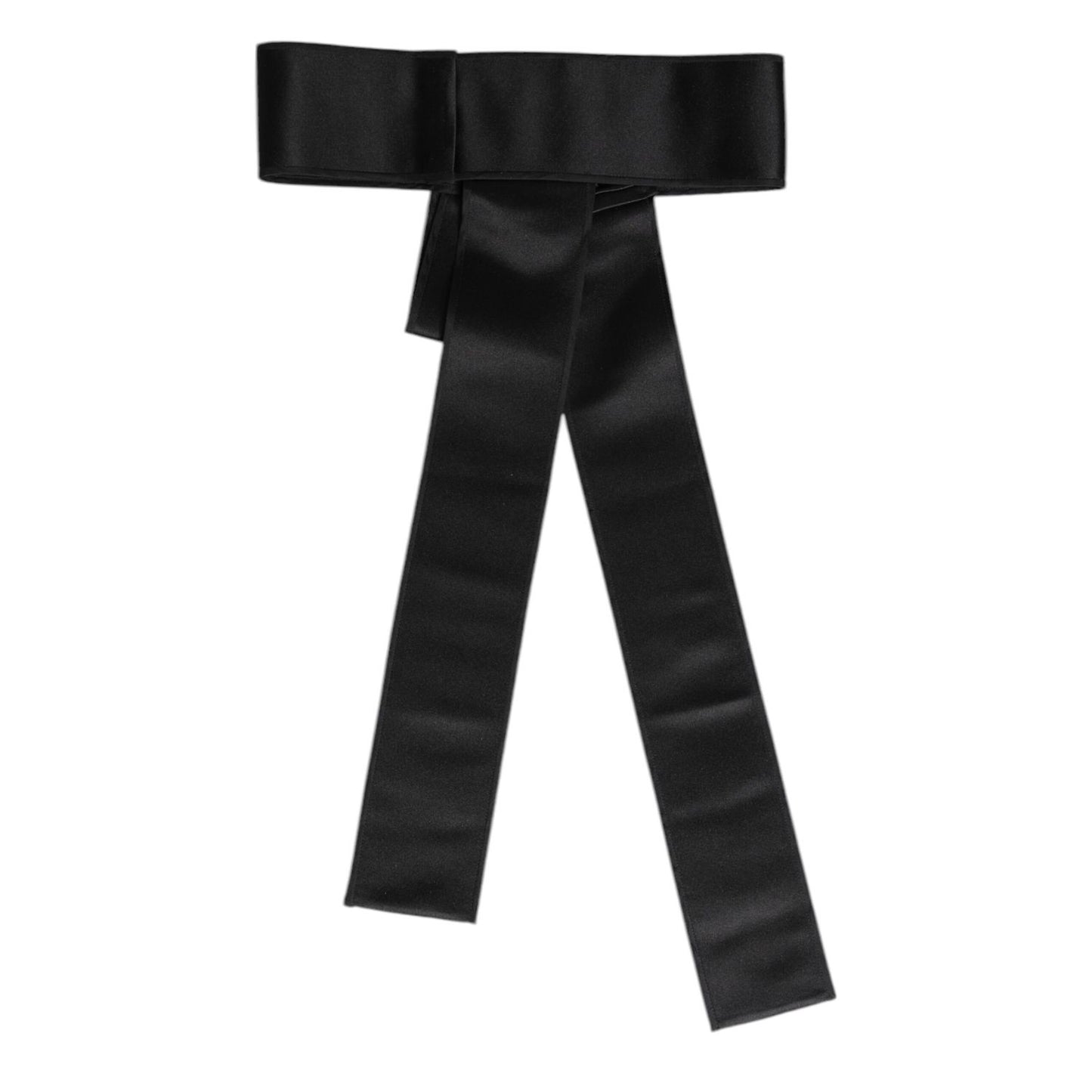 Dolce & Gabbana Black Satin Wide Waist Belt WMB463-36