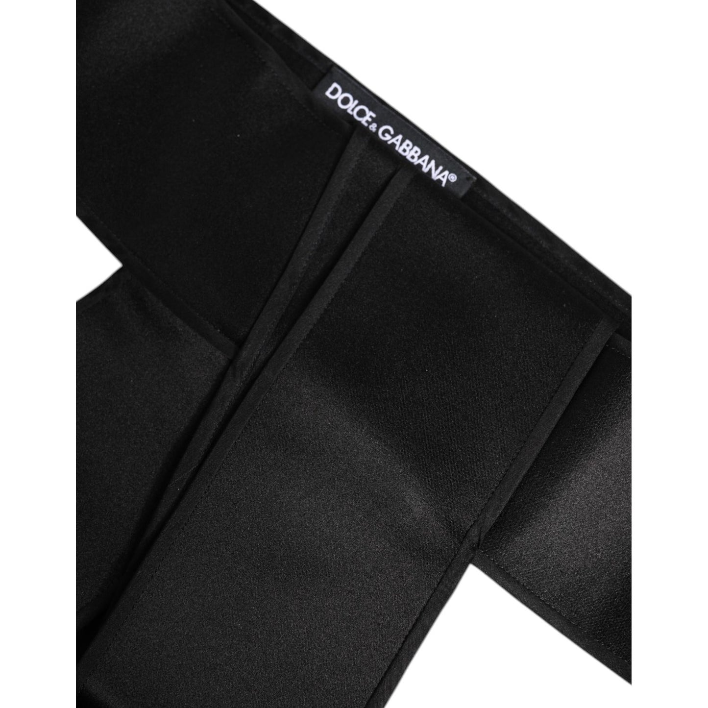 Dolce & Gabbana Black Satin Wide Waist Belt WMB463-36